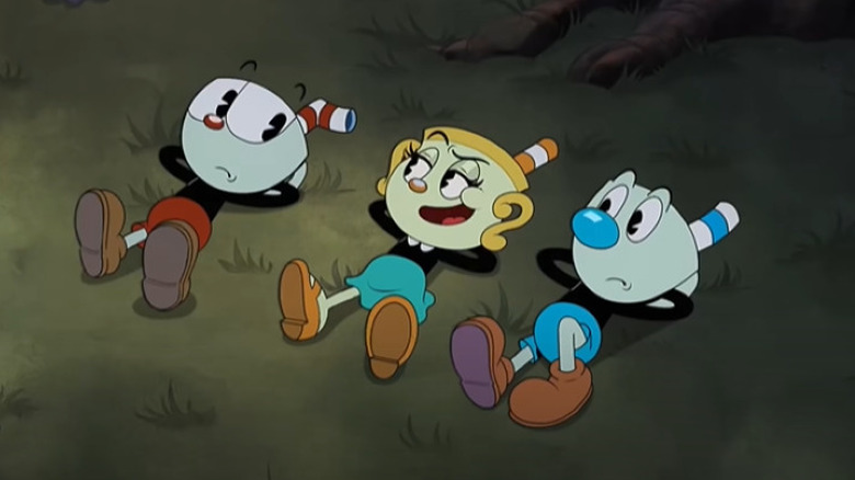 Cuphead, Chalice, Mugman laying down