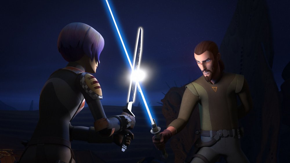 Kanan Jarrus and Sabine Wren duel