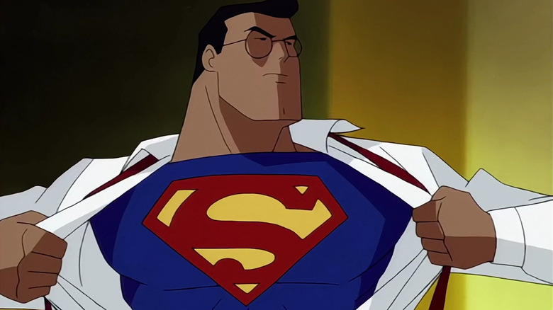 Clark Kent changing into Superman