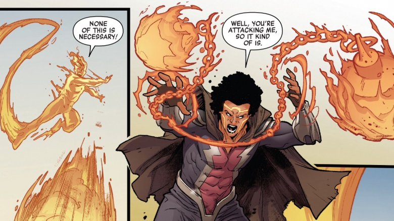 Human Torch battling Prah'D'Gul in Fantastic Four: Prodigal Sun #1