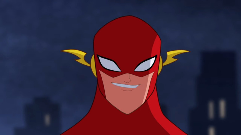 The Flash smiling