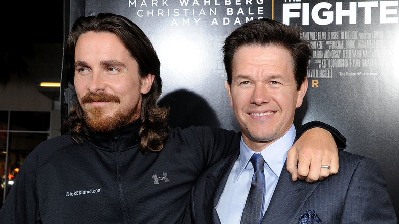 Bale and Wahlberg at the premiere 