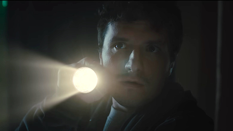 Josh Hutcherson with flashlight