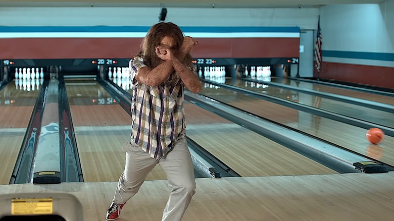 Geico caveman bowls a strike