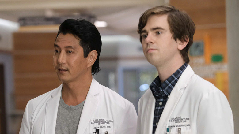 Alex Park and Shaun working on The Good Doctor