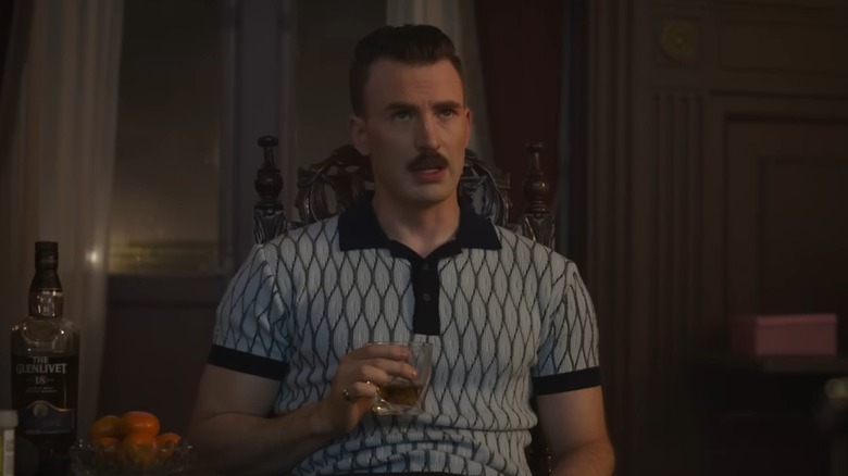 Chris Evans with his mustache