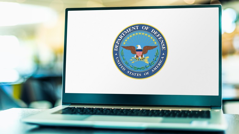 Depart of Defense seal on laptop