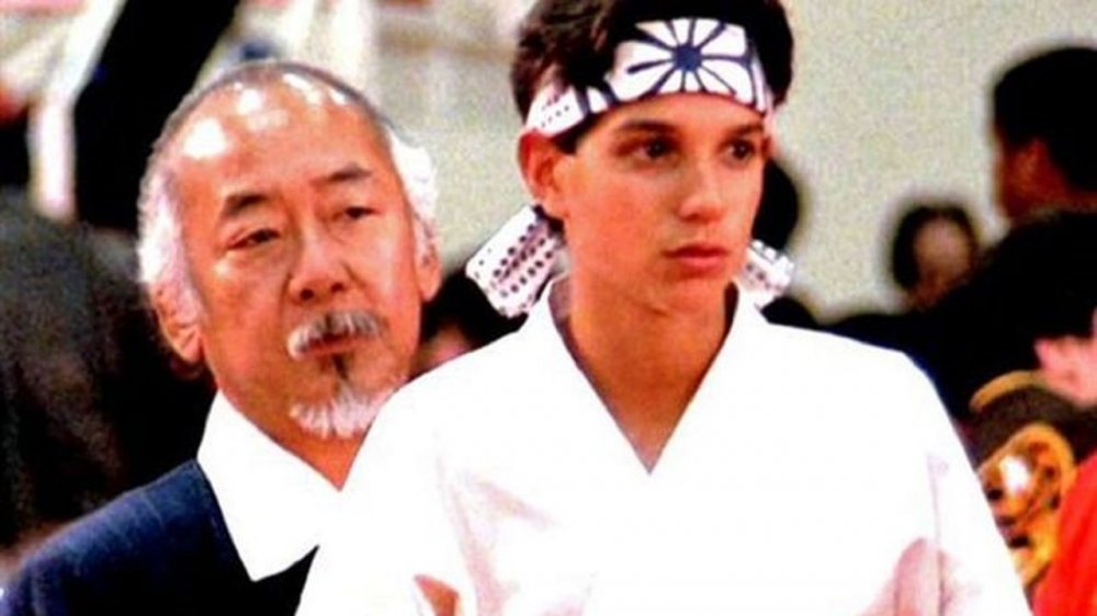 Pat Morita and Ralph Macchio in The Karate Kid