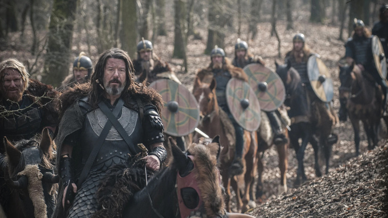 Viking warriors Last Kingdom march