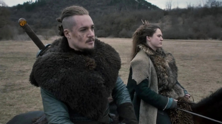 Uhtred of Bebbanburg rides a horse