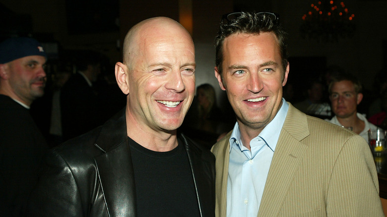 Matthew Perry and Bruce Willis on the red carpet