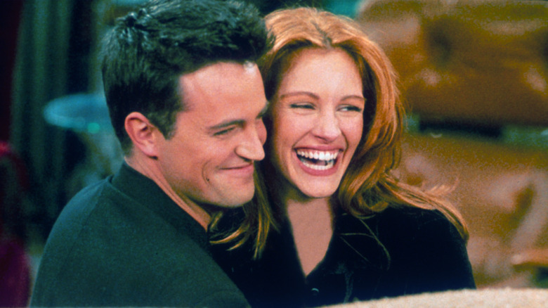 Matthew Perry and Julia Roberts laugh