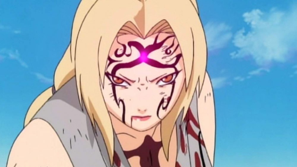 Tsunade preparing to attack in Naruto