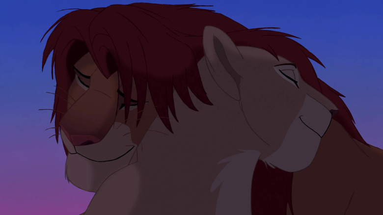 Simba and Nala hugging