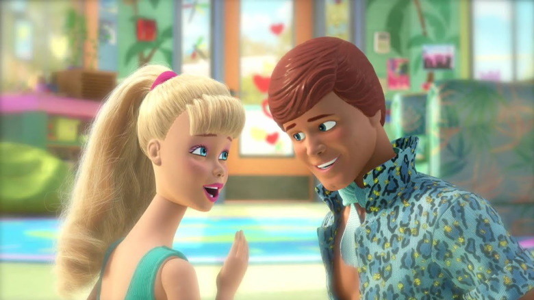 Barbie and Ken look at each other