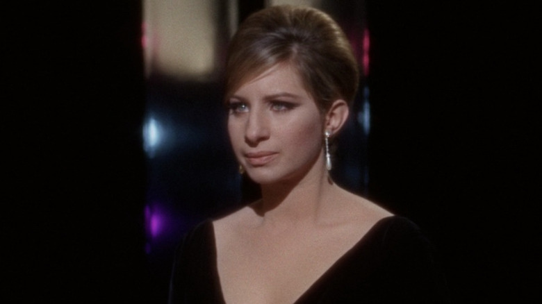 Barbra Streisand serious on stage in "Funny Girl"