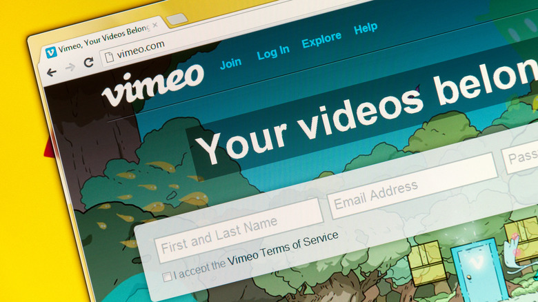 Vimeo login screen