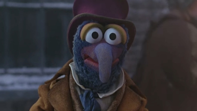 Gonzo as Charles Dickens looking at camera