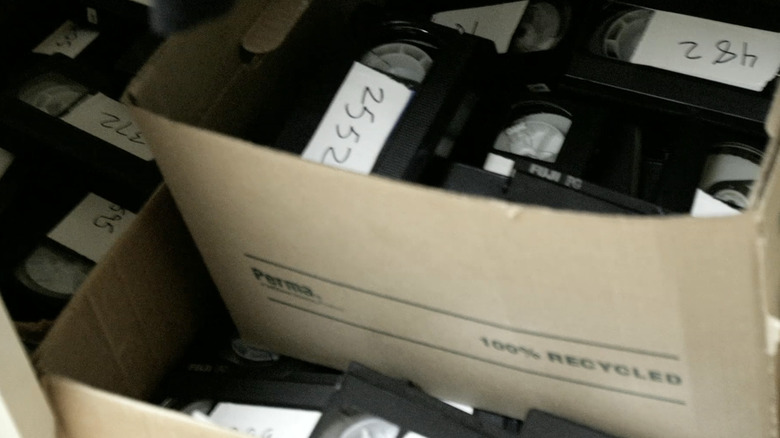 Boxes of VHS tapes