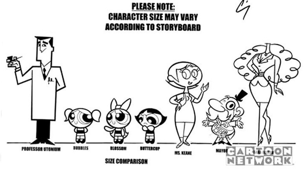 The original character design sheets for the series