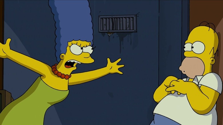 Homer and Marge in an argument