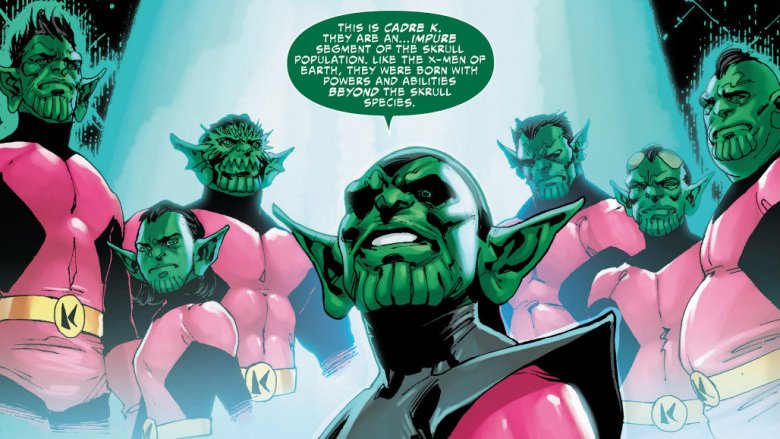 The X-Men confronted with mutant Skrulls