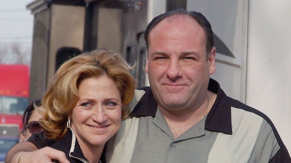 Edie Falco and James Gandolfini. 