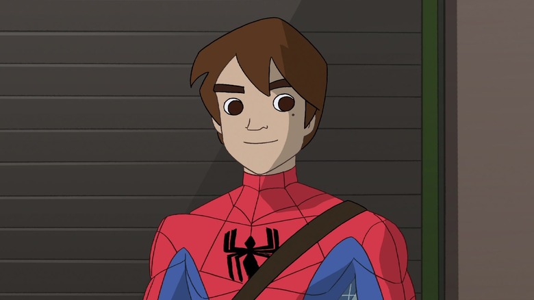 An unmasked Spider-Man