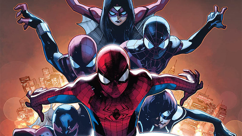 Cover image of all the key Spider-people