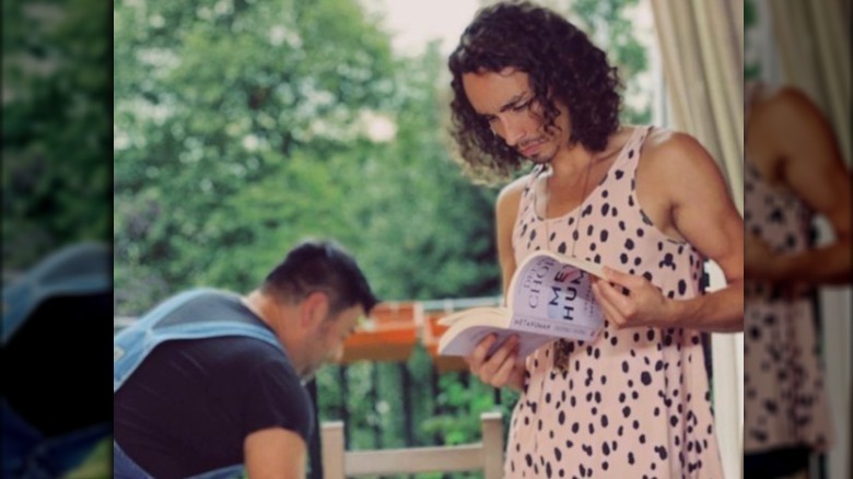 Sheehan reading a book