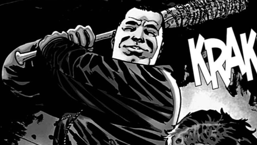 Negan swinging Lucille