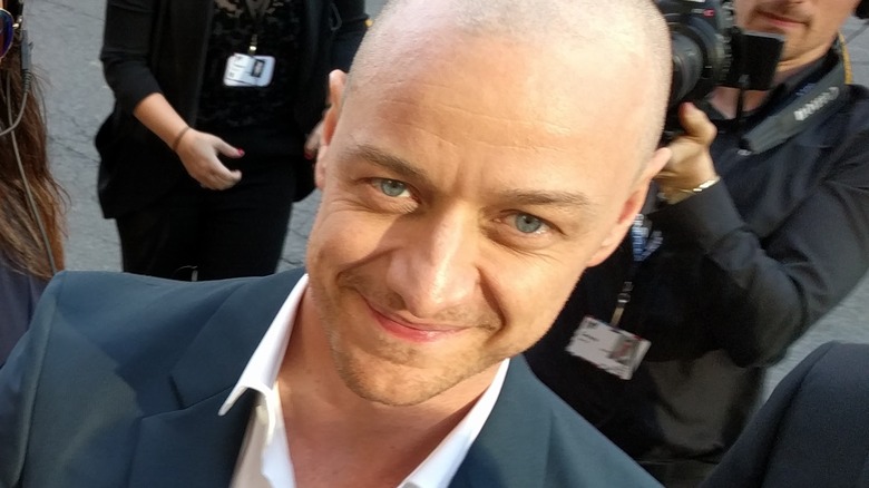 James McAvoy bald head smiling