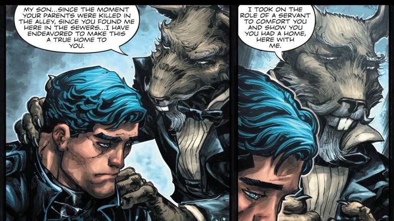 Alfred-Splinter consoling Bruce Wayne