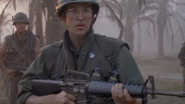 Matthew Modine carrying rifle in "Full Metal Jacket"