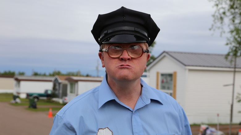 Bubbles in cop uniform