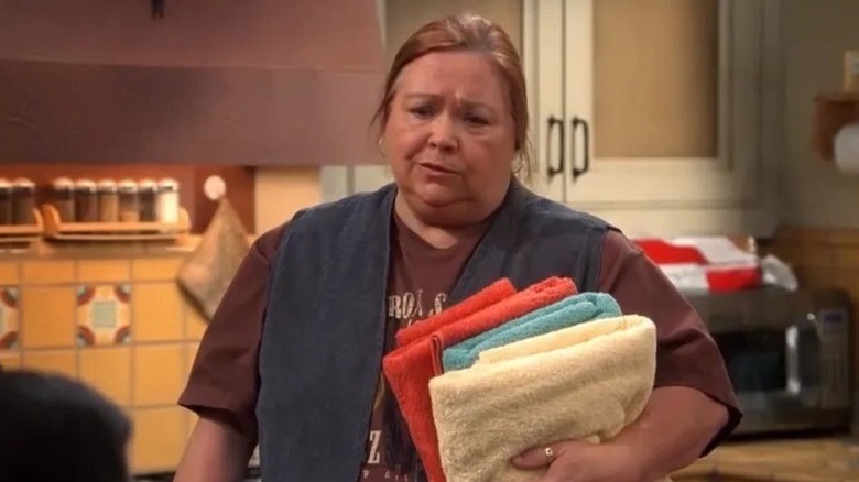 Berta holding towels