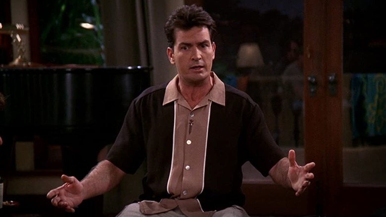 Charlie Harper gesturing