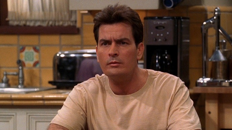 Charlie Harper in the kitchen