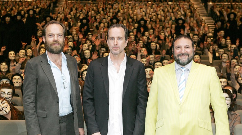 Hugo Weaving, James McTiegue, and Joel Silver