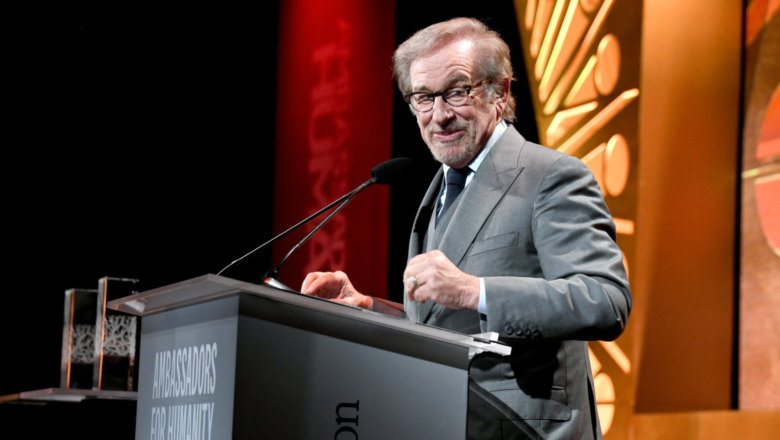 Steven Spielberg at lectern