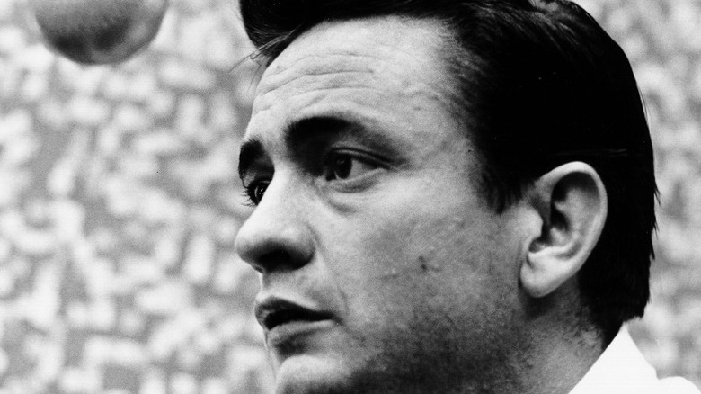 Johnny Cash looks melancholic