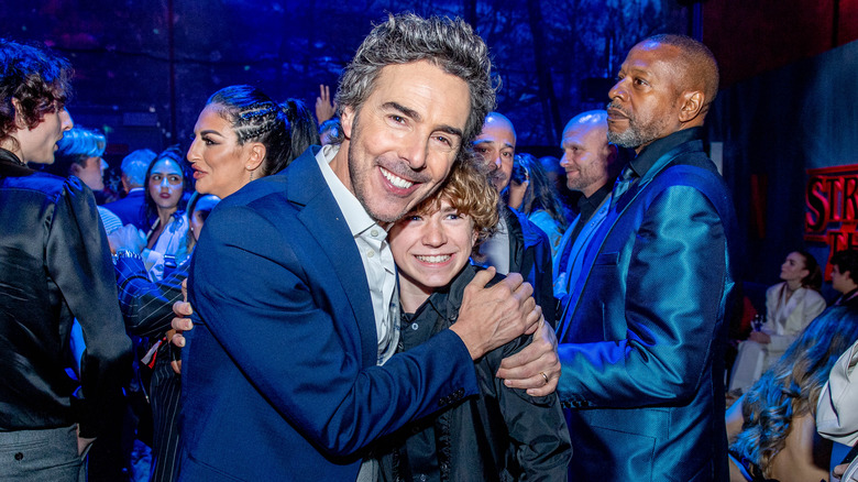 Shawn Levy and Walker Scobell hugging