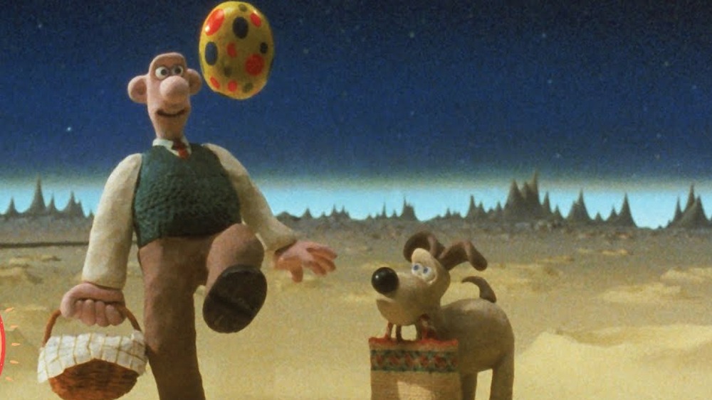 Wallace and Gromit on the moon