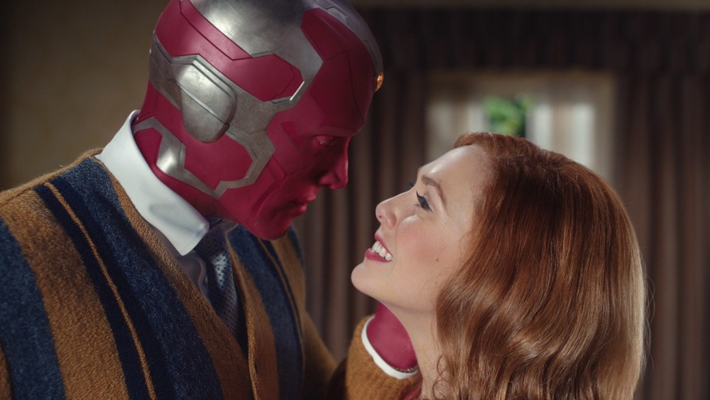 Vision and Wanda smiling