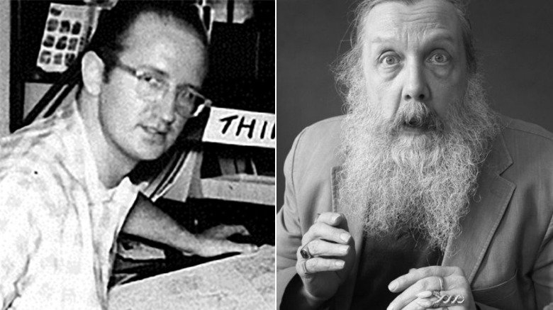 Split image of Steve Ditko and Alan Moore