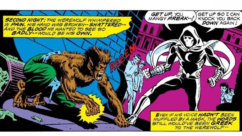 The werewolf vs. Moon Knight.