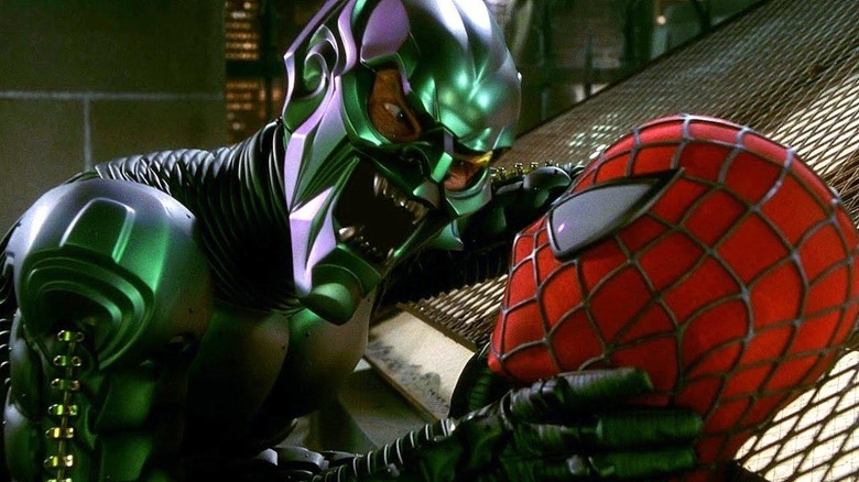 Green Goblin threatening Spider-Man