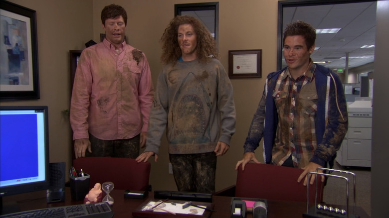 Anders, Blake and Adam in dirty clothes