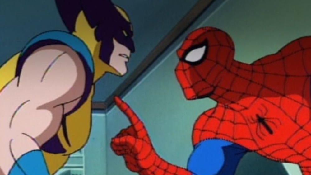 Spider-Man holds finger up to Wolverine