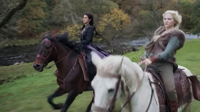 The Witcher Yennefer and Ciri riding horses 